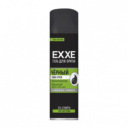 Гель для бритья EXXE Черный, с углем, 200 мл фото