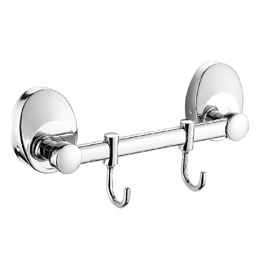 Планка с 2 крючками Fashun A1615-2, хром фото