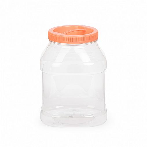 Банка для сыпучих продуктов ПЭТ Альтернатива, с крышкой и ручкой, 3 л, микс фото