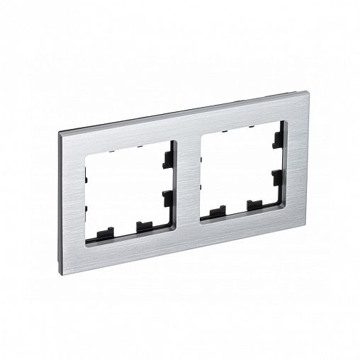 Рамка Systeme (Schneider) Electric Atlasdesign Nature, 2-поста, металл, серебро фото