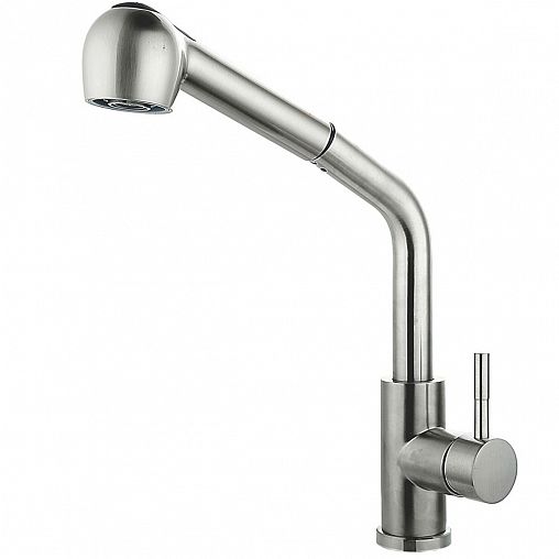 Смеситель для кухни Fashun A56009, с выдвижным изливом, сатин фото