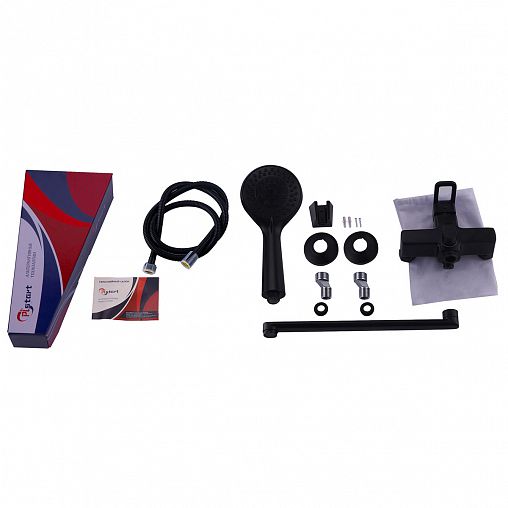 Смеситель для ванны с душем PLStart PD22031-7, с длинным изливом, черный фото