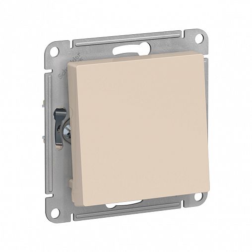 Переключатель 1-клавишный Systeme (Schneider) Electric Atlasdesign, встраиваемый, бежевый фото