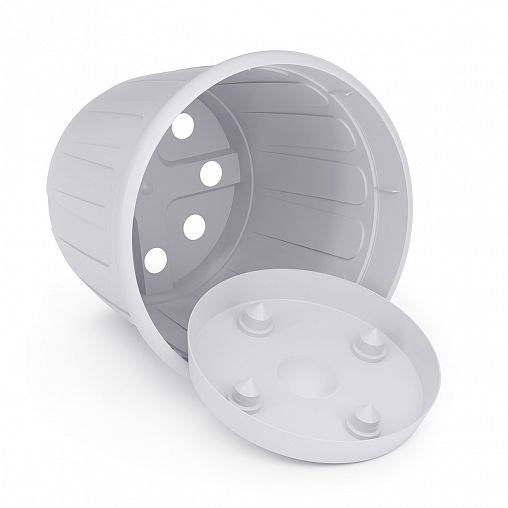 Горшок для цветов Альтернатива Дионис, с поддоном, 3,6 л, серый фото