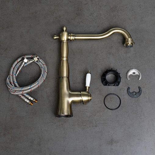 Смеситель для кухни Lemark Villa LM4805B, однорычажный, бронза фото