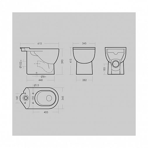 Унитаз напольный ободковый Sanita Luxe Art Comfort, 63,5 x 37 x 77 см, белый фото