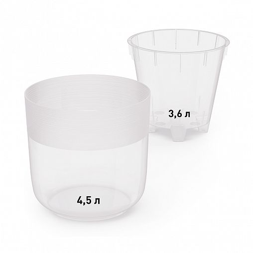 Горшок для цветов Альтернатива Линель, с автополивом, 4,5 л, прозрачный фото