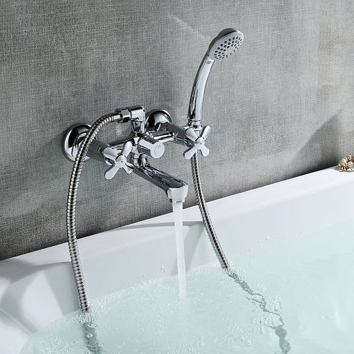Смеситель для ванны с душем Lemark Partner LM6542C, двухвентильный, хром фото