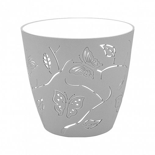Горшок для цветов Plast Team Butterflies, 0,7 л, серый шторм фото