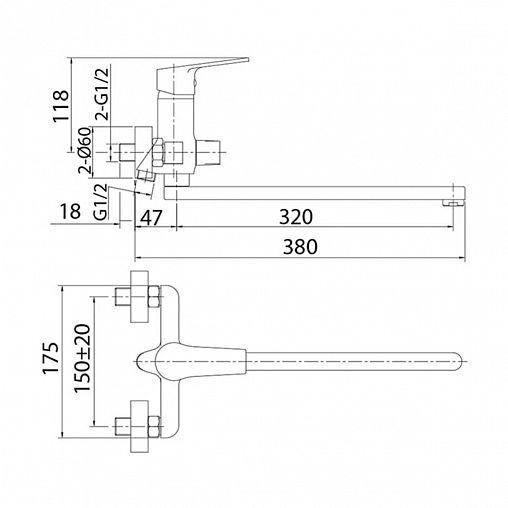 Смеситель для ванны с душем Milardo Helic HELSB02M10, с длинным изливом, однорычажный, хром фото