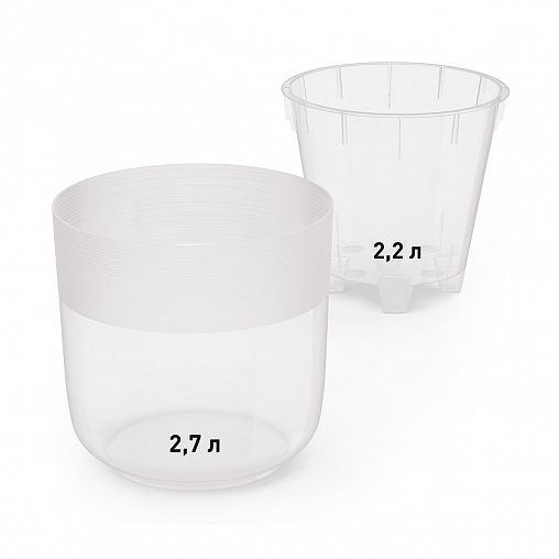 Горшок для цветов Альтернатива Линель, с автополивом, 2,7 л, прозрачный фото