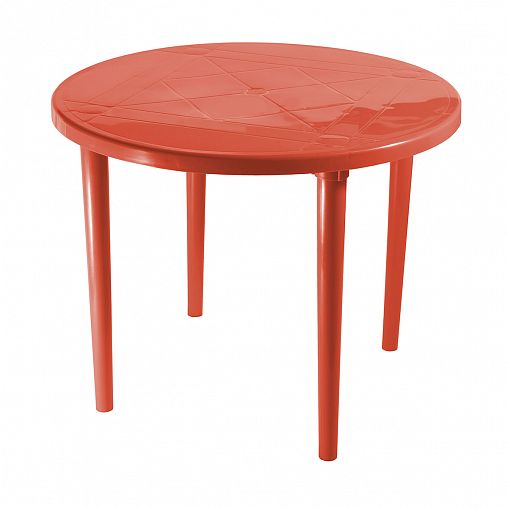 Стол пластиковый круглый Стандарт Пластик d 90 см красный фото