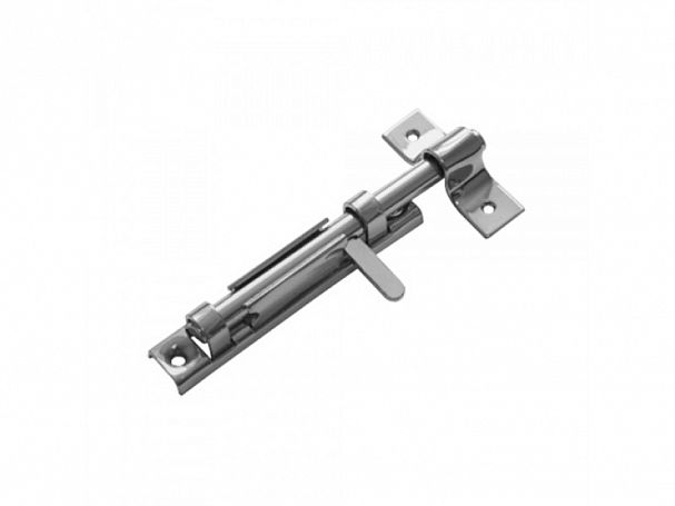 Задвижка накладная Домарт, с плоской ручкой, 100 мм, хром фото