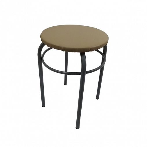 Табурет New Victoria Сатурн 20, мягкое круглое сиденье, d 30 cм, бежевый фото