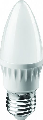 Лампа светодиодная LED матовая Онлайт, E27, C37, 6 Вт, 2700 K, теплый свет фото