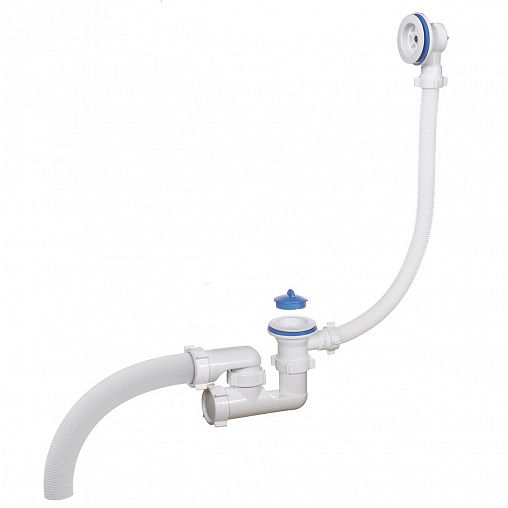 Сифон бутылочный Orio Е-80081, 1 1/2" x 40 мм, регулируемый, с переливом и гофротрубой 40 мм фото