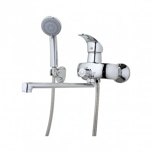 Смеситель для ванны с душем Frap F2221, с длинным изливом, однорычажный, хром фото