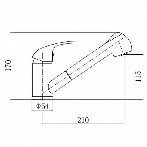 Смеситель для кухни Fashun A6003, с выдвижным изливом, хром фото