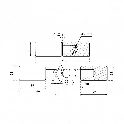Петля гаражная с шаром Секрет ПГ-38, 38 x 140 мм, пакет фото