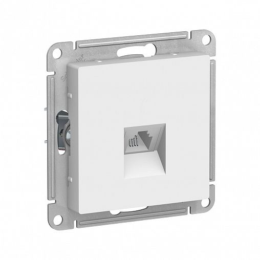 Розетка телефонная RJ11 Systeme (Schneider) Electric Atlasdesign, встраиваемая, белый фото