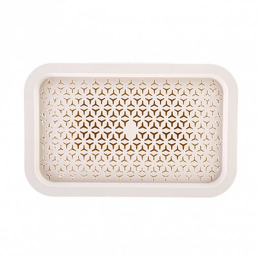 Корзина для белья Альтернатива Элемент, прямоугольная, 30 л, бежевая фото