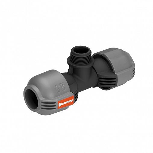 Соединитель T-образный Gardena, 3/4", наружная резьба, 25 мм фото