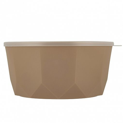 Салатник пластиковый Plast Team Stockholm, с крышкой, 1,7 л, шоколадный мокко фото