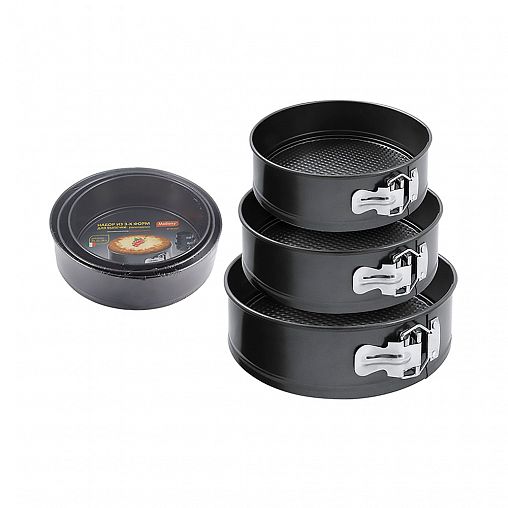 Набор форм для выпечки Mallony SF-002SET раскладные, 3 шт (20, 22, 24 см) фото