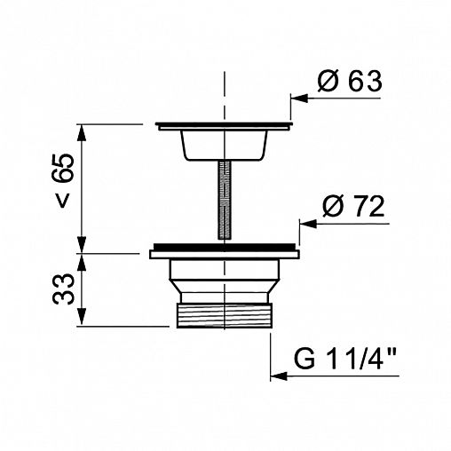 Выпуск Wirquin, с нержавеющей чашкой d 63 мм, белый/хром фото