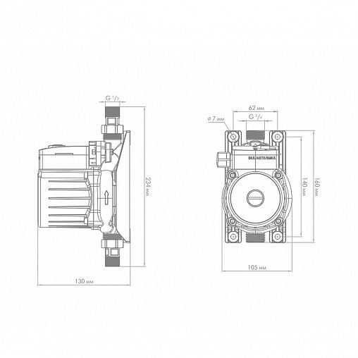 Насос поверхностный Джилекс Комфорт Про 25/9, автоматический, 100 Вт, 1500 л/ч фото