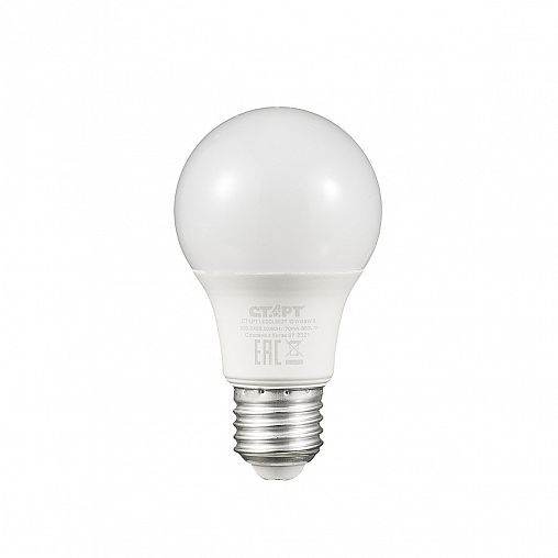 Лампа светодиодная LED Старт ECO Груша, E27, 10 Вт, 6500 K, холодный белый свет фото
