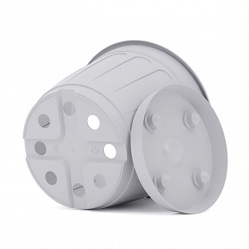 Горшок для цветов Альтернатива Дионис, с поддоном, 3,6 л, серый фото