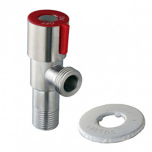 Кран угловой Fashun A54897H, наружная-наружная резьба 1/2" x 1/2", для горячей воды, сатин фото