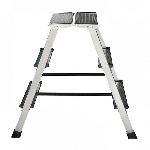 Стремянка двухсторонняя Новая высота NV 2120, алюминиевая, 2 x 3 ступени, 2,66 м фото