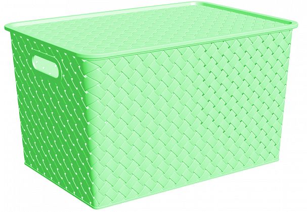 Корзинка для хранения с крышкой Violet Береста 14 л, 35 x 24,5 x 20,5 см, шалфей фото