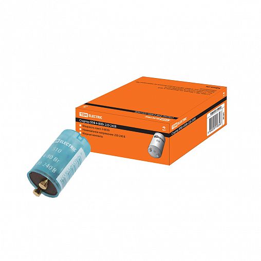 Стартер для люминесцентных ламп Tdm Electric S10, медные контакты, 4 - 80 Вт 220 - 240 В фото