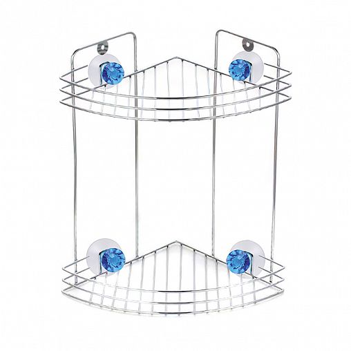 Полка для ванной угловая Рыжий кот Бриллиант, 2-х ярусная, 19 x 19 x 29 см фото