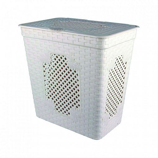 Корзина для белья Альтернатива Плетенка Люкс, 85 л, слоновая кость фото