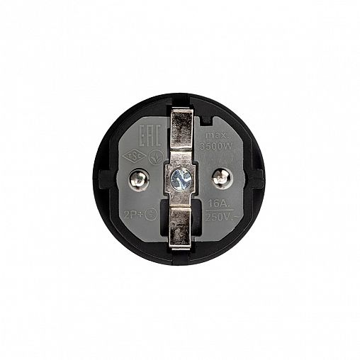 Вилка прямая Rexant, с заземлением, 16 A, IP44, черная фото