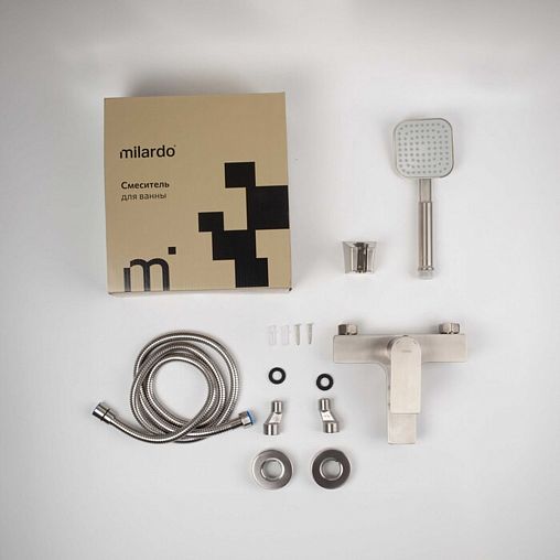 Смеситель для ванны с душем Milardo Maze, сатин фото