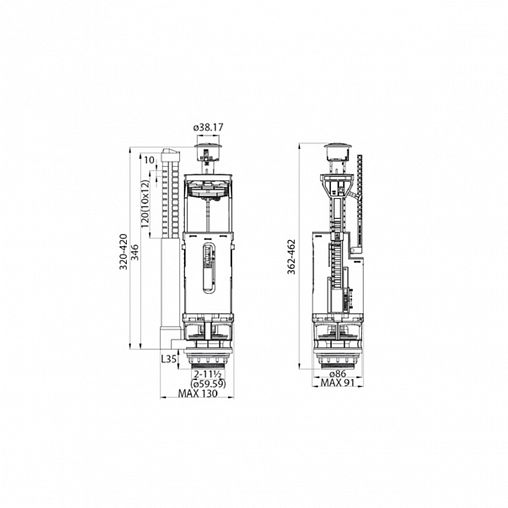 Клапан сливной двухуровневый IDDIS F012400-0009 фото