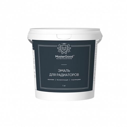 Эмаль для радиаторов MasterGood, акриловая, полуглянцевая, 1 кг, белая фото