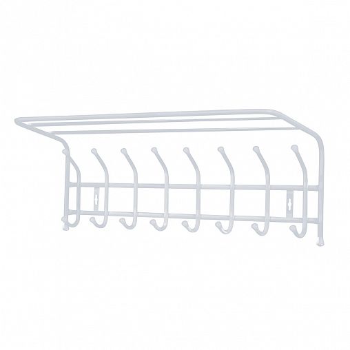 Вешалка настенная с полкой Nika, 8 крючков, 80 x 26,5 x 24 см, матовый серый фото