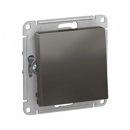 Переключатель 1-клавишный Systeme (Schneider) Electric Atlasdesign, встраиваемый, сталь фото