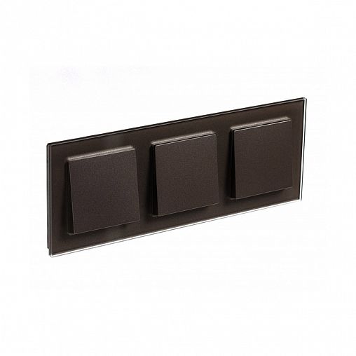 Рамка Systeme (Schneider) Electric Atlasdesign Nature, 3-поста, стекло, мокко фото