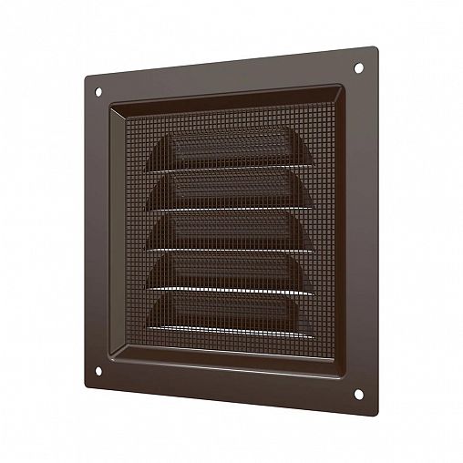 Решетка вентиляционная Era 1212МЭ кор, эмалированная сталь, с сеткой, 125 x 125 мм фото