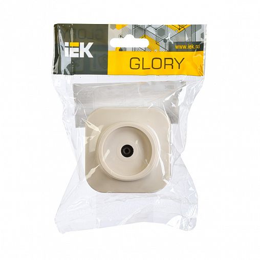 Розетка телевизионная накладная IEK Glory РТВ20-ХК, 5 - 862 МГц, кремовая фото