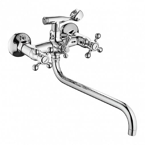 Смеситель для ванны с душем Fashun A2619, с длинным изливом, хром фото