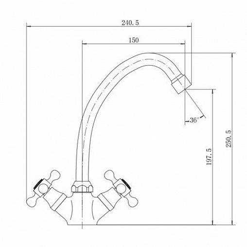Смеситель для кухни Fashun A4119, хром фото