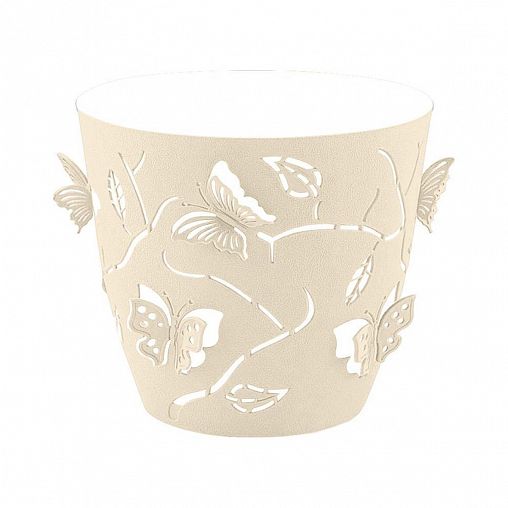 Горшок для цветов Plast Team Butterflies, 5,3 л, молочный туман фото